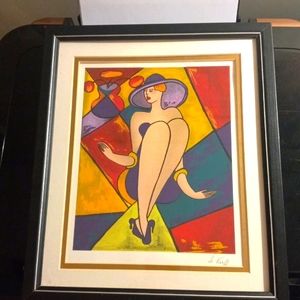 Linda Le Kinff “Debbie” Serigraph Print 1998 Framed Hand Signed